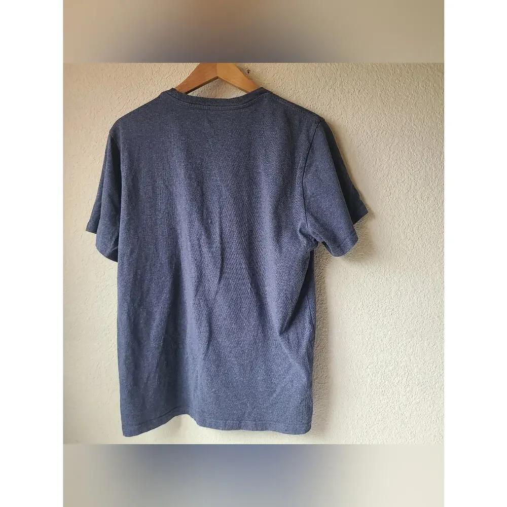 Everlane Classic Men's Crewneck T-Shirt in Heather Navy Blue Size L - Picture 3 of 9
